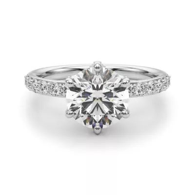 Celestara Sculpted Pavé Prong Lab Engagement Ring