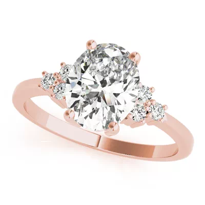 Helena Oval & Diamond Cluster Engagement Ring