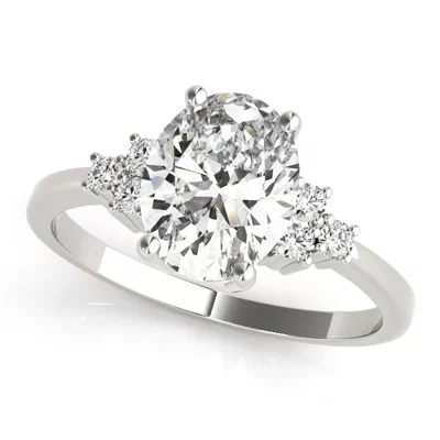 Helena Oval & Diamond Cluster Engagement Ring