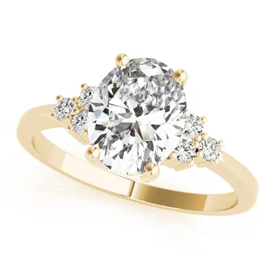 Helena Oval & Diamond Cluster Engagement Ring