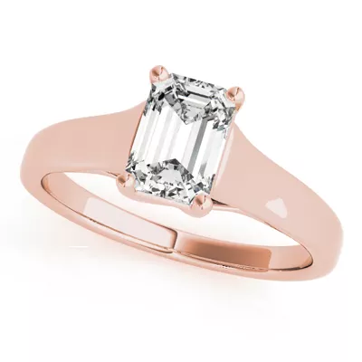 Nevada Emerald Cut Solitaire Engagement Ring