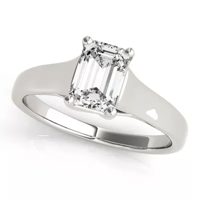 Nevada Emerald Cut Solitaire Engagement Ring