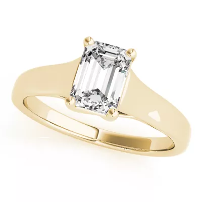 Nevada Emerald Cut Solitaire Engagement Ring