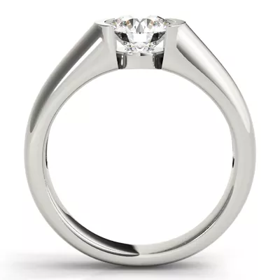 Geneva Half Bezel Solitaire Engagement Ring