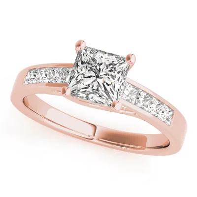 Sicily Princess Cut Engagement Ring With Channel Set Diamonds
