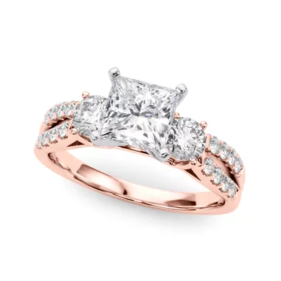 Rosella Three Stone Lab Engagement Ring