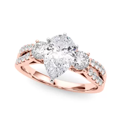 Rosella Three Stone Lab Engagement Ring
