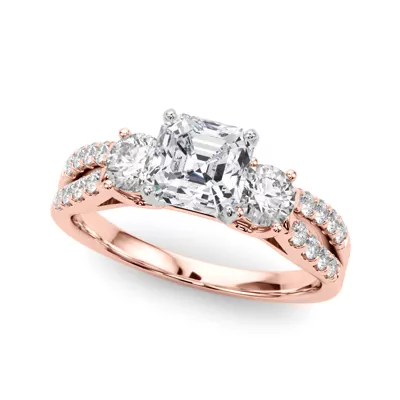 Rosella Three Stone Lab Engagement Ring