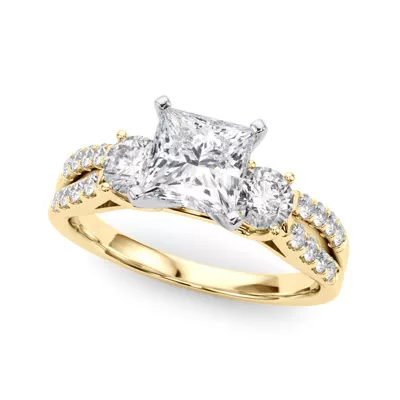 Rosella Three Stone Lab Engagement Ring
