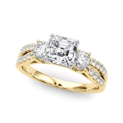 Rosella Three Stone Lab Engagement Ring