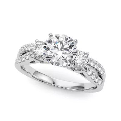 Rosella Three Stone Lab Engagement Ring