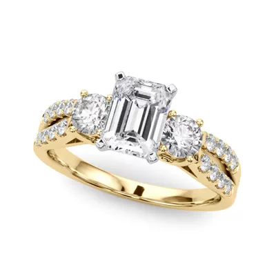Rosella Three Stone Lab Engagement Ring