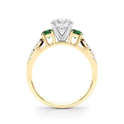 Rosella Three Stone Emerald Engagement Ring