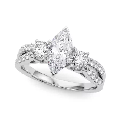Rosella Three Stone Lab Engagement Ring