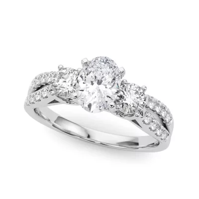 Rosella Three Stone Lab Engagement Ring