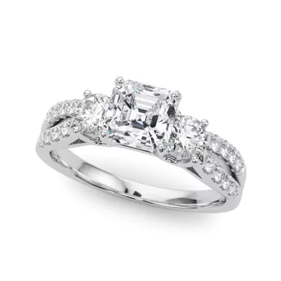 Rosella Three Stone Lab Engagement Ring