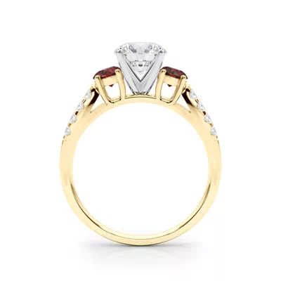Rosella Three Stone Ruby Engagement Ring