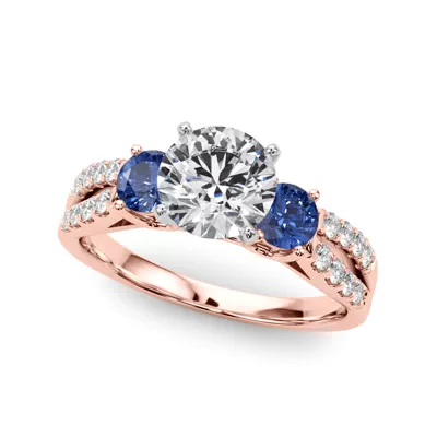 Rosella Three Stone Sapphire Engagement Ring