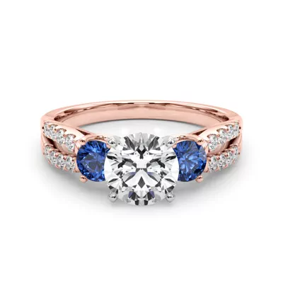 Rosella Three Stone Sapphire Engagement Ring