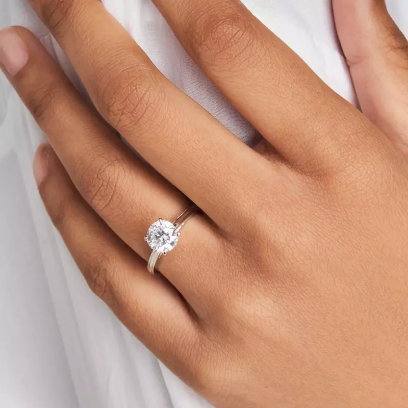 18K White Gold Jayden Solitaire Engagement Ring