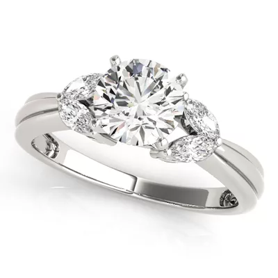 Joyce Marquise Side Stone Engagement Ring