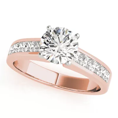 Asta Channel Diamond Engagement Ring With Princess Cuts