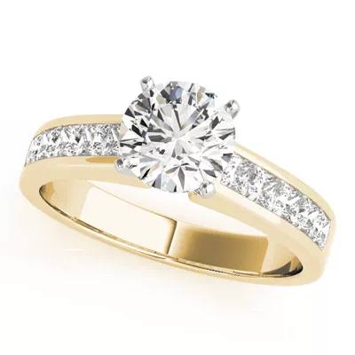 Asta Channel Diamond Engagement Ring With Princess Cuts