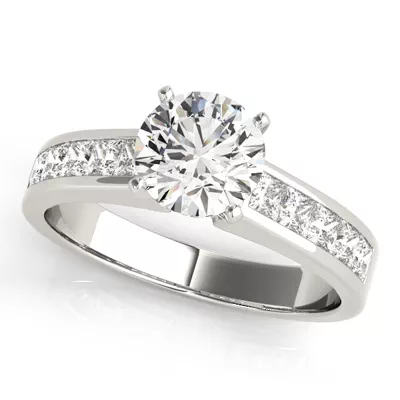 Asta Channel Diamond Engagement Ring With Princess Cuts