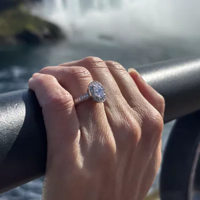 Azalea Halo Engagement Ring