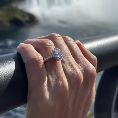 Azalea Halo Engagement Ring
