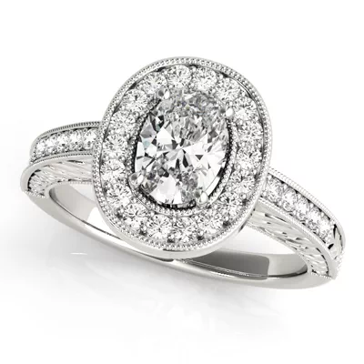Azalea Halo Engagement Ring