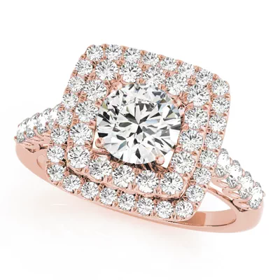 Celestial Double Halo Engagement Ring