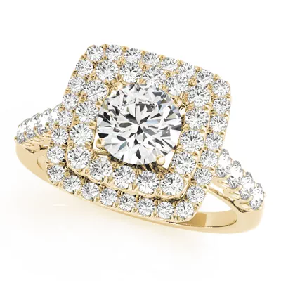 Celestial Double Halo Engagement Ring