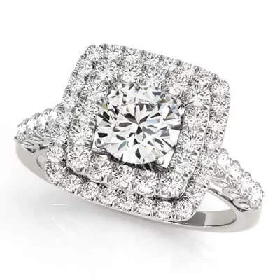 Celestial Double Halo Engagement Ring