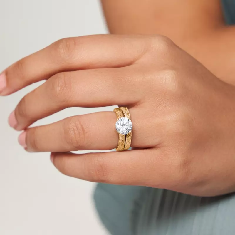 14K Yellow Gold Mila Vintage Inspired Solitaire Engagement Ring