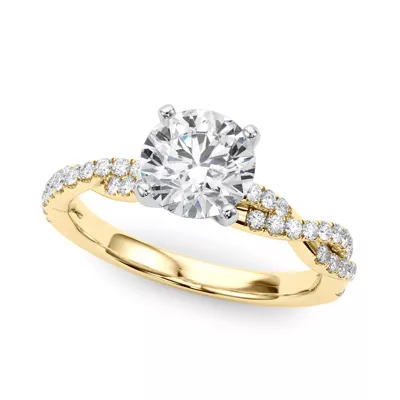 Abigail Pavé Diamond Twist Engagement Ring
