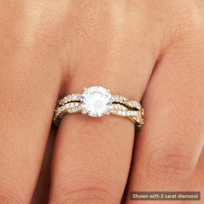 Abigail Pavé Diamond Twist Engagement Ring