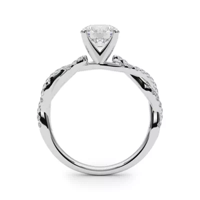 Abigail Pavé Diamond Twist Engagement Ring
