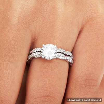 Abigail Pavé Diamond Twist Engagement Ring