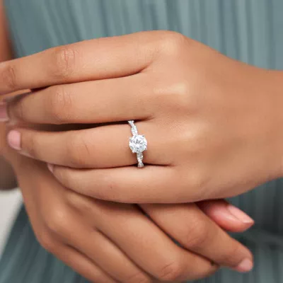 Abigail Pavé Diamond Twist Engagement Ring
