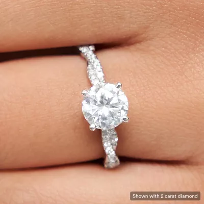 Abigail Pavé Diamond Twist Engagement Ring