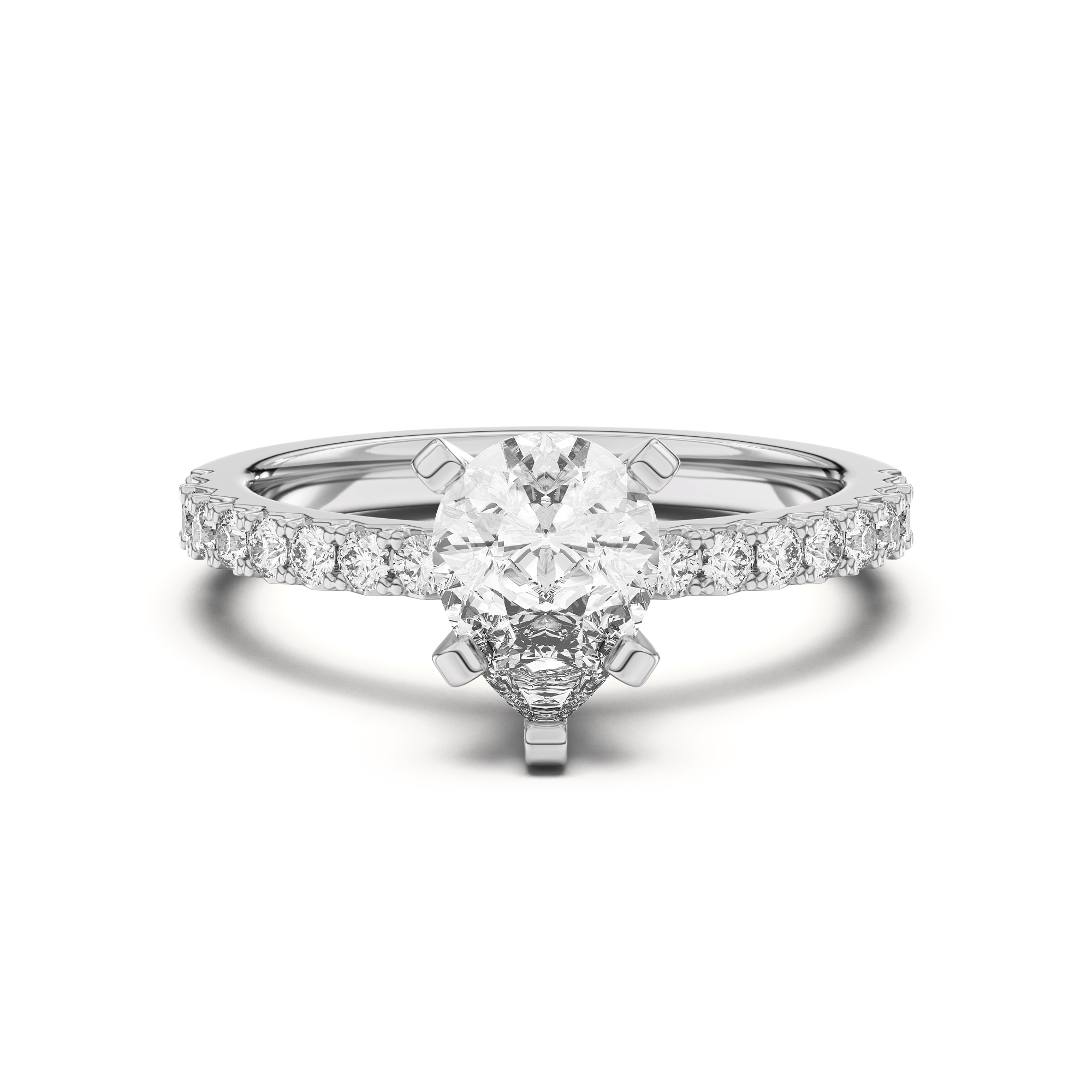 Riley Classic Pavé Diamond Engagement Ring