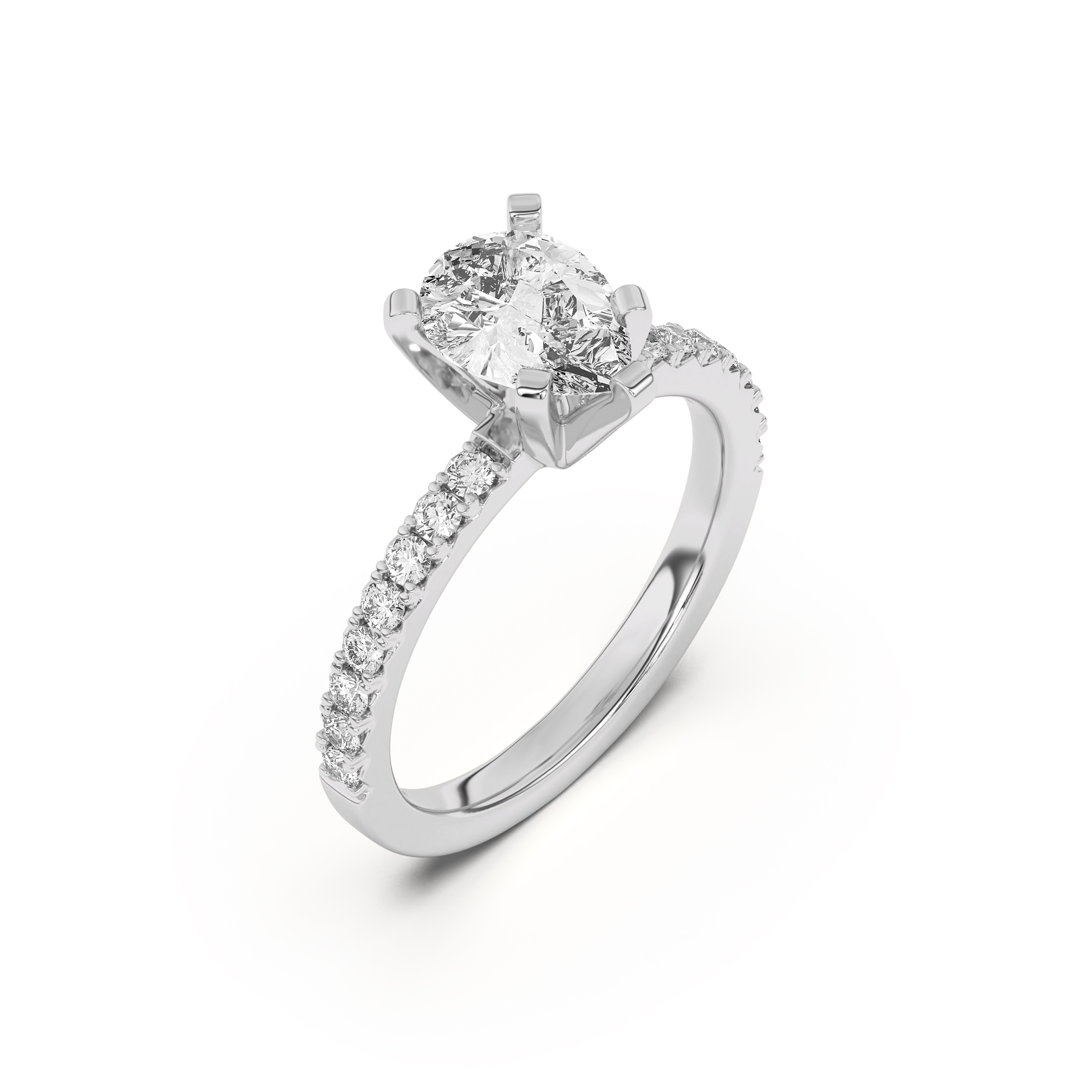 Riley Classic Pavé Diamond Engagement Ring
