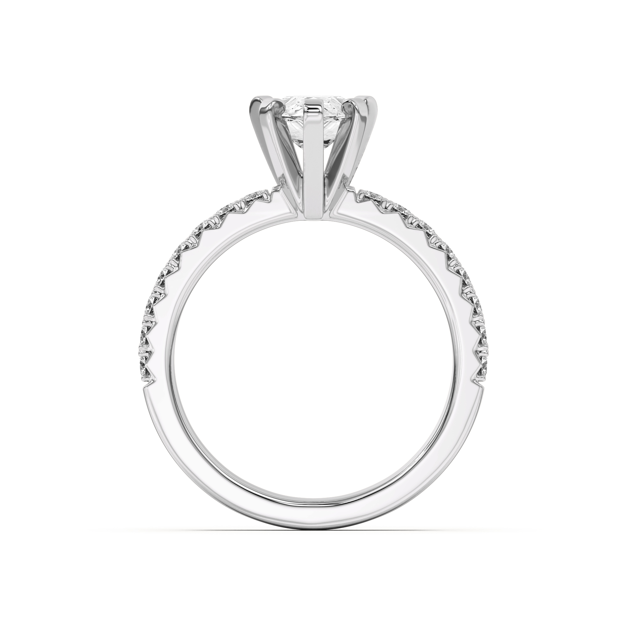 Riley Classic Pavé Diamond Engagement Ring