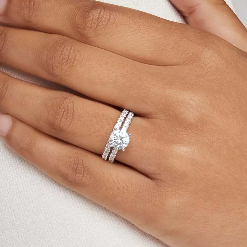 18K White Gold Riley Classic Pavé Diamond Engagement Ring