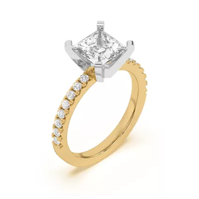 Riley Classic Pavé Diamond Engagement Ring