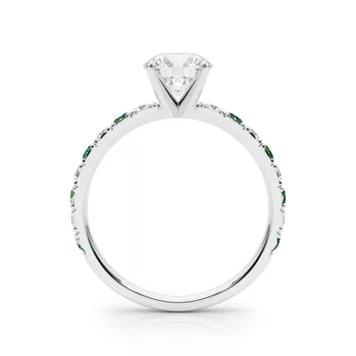 Riley Classic Diamond & Emerald Engagement Ring
