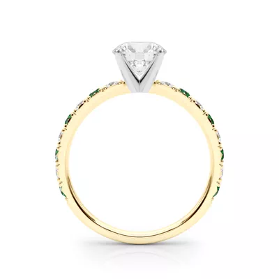 Riley Classic Diamond & Emerald Engagement Ring