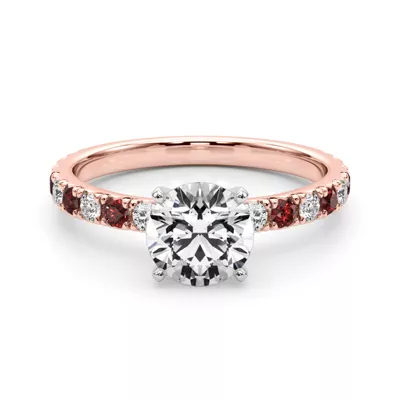 Riley Classic Diamond & Ruby Engagement Ring