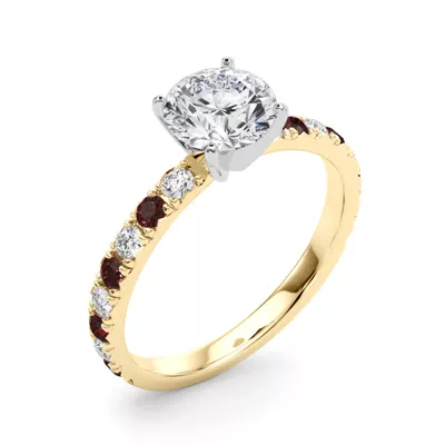Riley Classic Diamond & Ruby Engagement Ring
